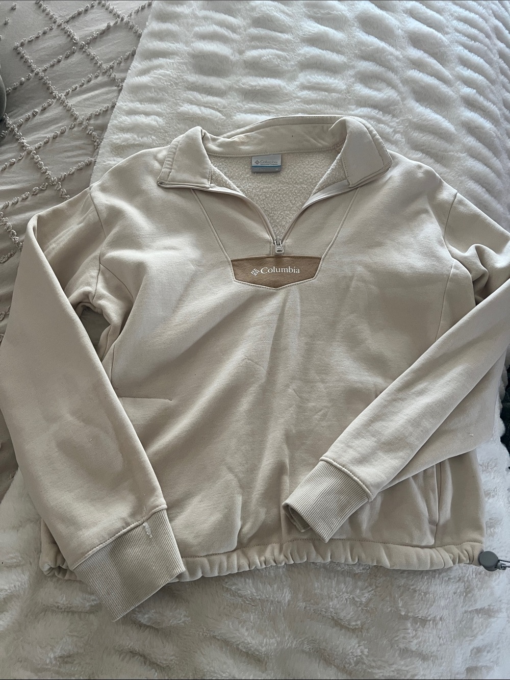 Columbia Women's Cream Half-Zip Cowl Pullover